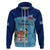 Fiji Football Hoodie Fijian Tapa Pattern Sporty Style LT14 Zip Hoodie Blue - Polynesian Pride