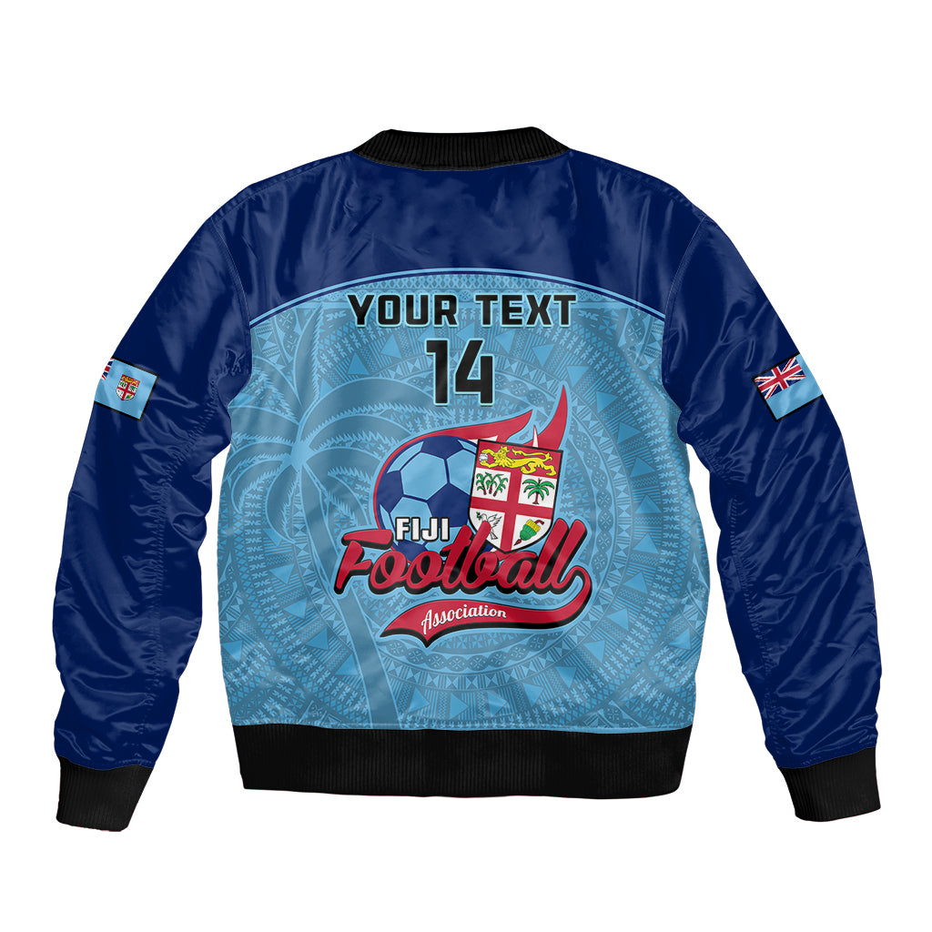 Personalised Fiji Football Bomber Jacket Fijian Tapa Pattern Sporty Style LT14 - Polynesian Pride