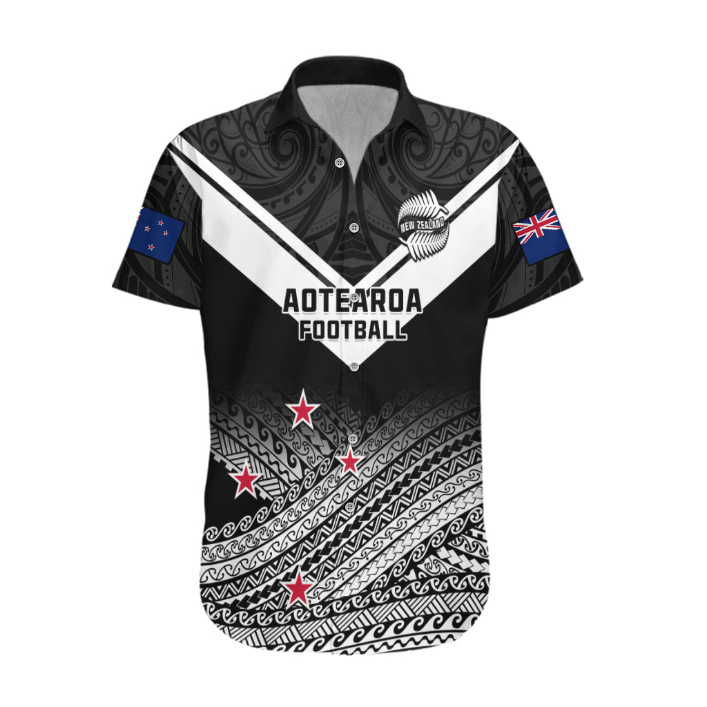 Aotearoa Football Hawaiian Shirt Go New Zealand Maori Fern Pattern LT14 Black - Polynesian Pride