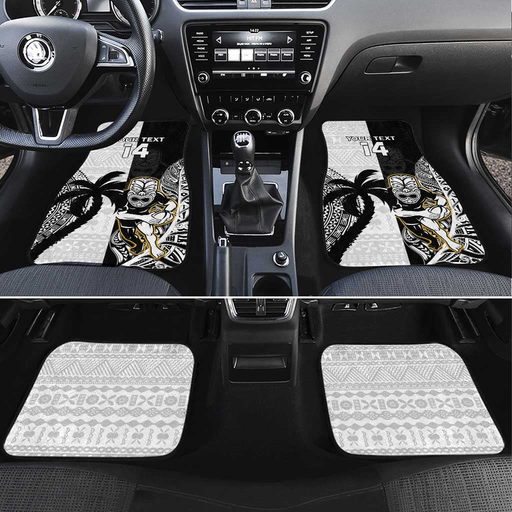 Custom Fiji And New Zealand Rugby Car Mats Aotearoa Silver Fern Mix Fijian Tapa Pattern