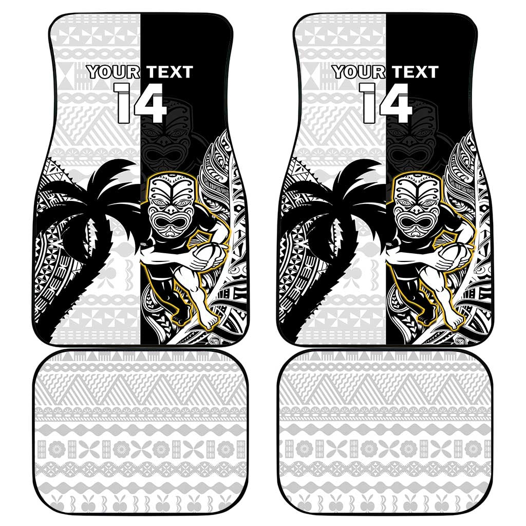 Custom Fiji And New Zealand Rugby Car Mats Aotearoa Silver Fern Mix Fijian Tapa Pattern