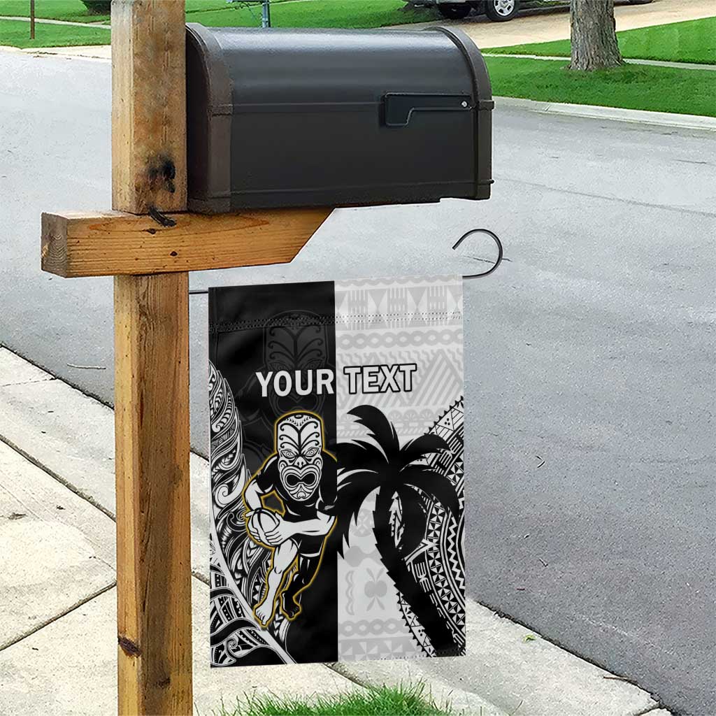 Custom Fiji And New Zealand Rugby Garden Flag Aotearoa Silver Fern Mix Fijian Tapa Pattern