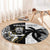 Custom Fiji And New Zealand Rugby Round Carpet Aotearoa Silver Fern Mix Fijian Tapa Pattern