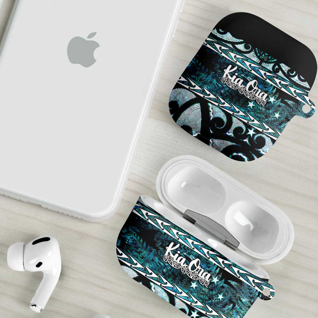 Kia Ora New Zealand AirPods Case Aotearoa Proud Maori Paua Shell Silver Fern - Polynesian Pride