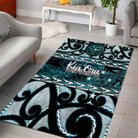 Kia Ora New Zealand Area Rug Aotearoa Proud Maori Paua Shell Silver Fern LT14 - Polynesian Pride