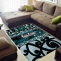 Kia Ora New Zealand Area Rug Aotearoa Proud Maori Paua Shell Silver Fern LT14 - Polynesian Pride