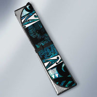 Kia Ora New Zealand Auto Sun Shade Aotearoa Proud Maori Paua Shell Silver Fern - Polynesian Pride