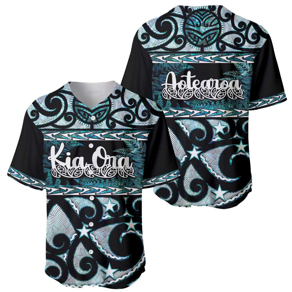 Kia Ora New Zealand Baseball Jersey Aotearoa Proud Maori Paua Shell Silver Fern LT14 - Polynesian Pride