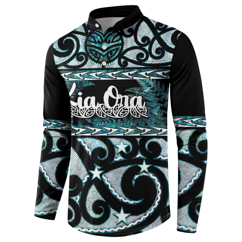 Kia Ora New Zealand Button Sweatshirt Aotearoa Proud Maori Paua Shell Silver Fern LT14 - Polynesian Pride