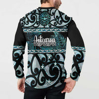 Kia Ora New Zealand Button Sweatshirt Aotearoa Proud Maori Paua Shell Silver Fern LT14 - Polynesian Pride