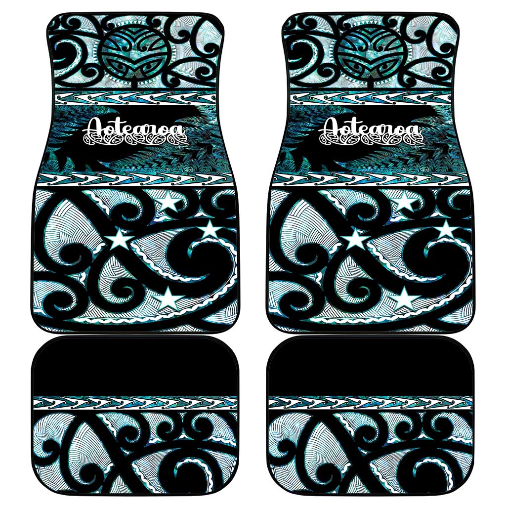 Kia Ora New Zealand Car Mats Aotearoa Proud Maori Paua Shell Silver Fern LT14 - Polynesian Pride