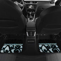 Kia Ora New Zealand Car Mats Aotearoa Proud Maori Paua Shell Silver Fern LT14 Set 2pcs - Back Black - Polynesian Pride