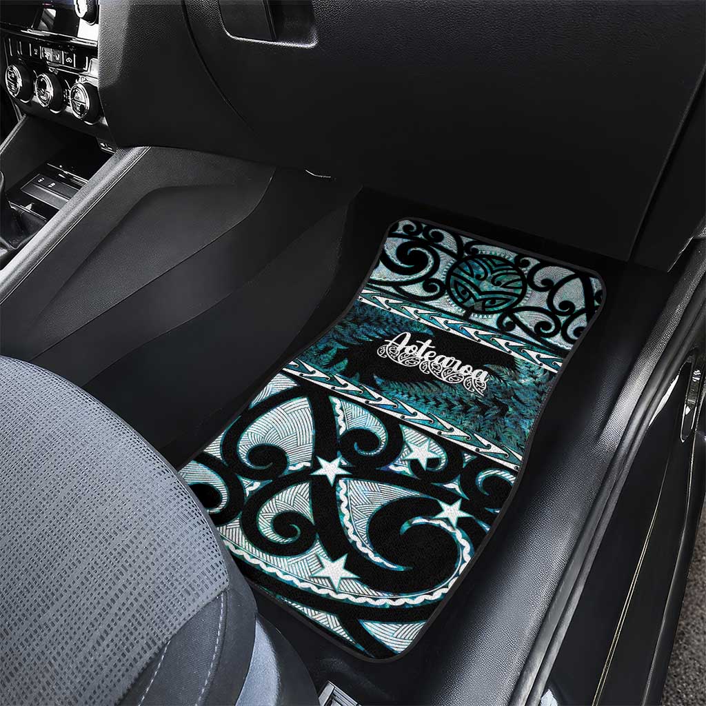 Kia Ora New Zealand Car Mats Aotearoa Proud Maori Paua Shell Silver Fern LT14 - Polynesian Pride