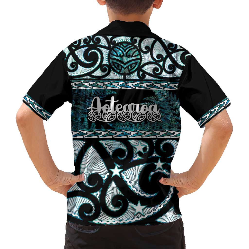 Kia Ora New Zealand Family Matching Long Sleeve Bodycon Dress and Hawaiian Shirt Aotearoa Proud Maori Paua Shell Silver Fern LT14 - Polynesian Pride
