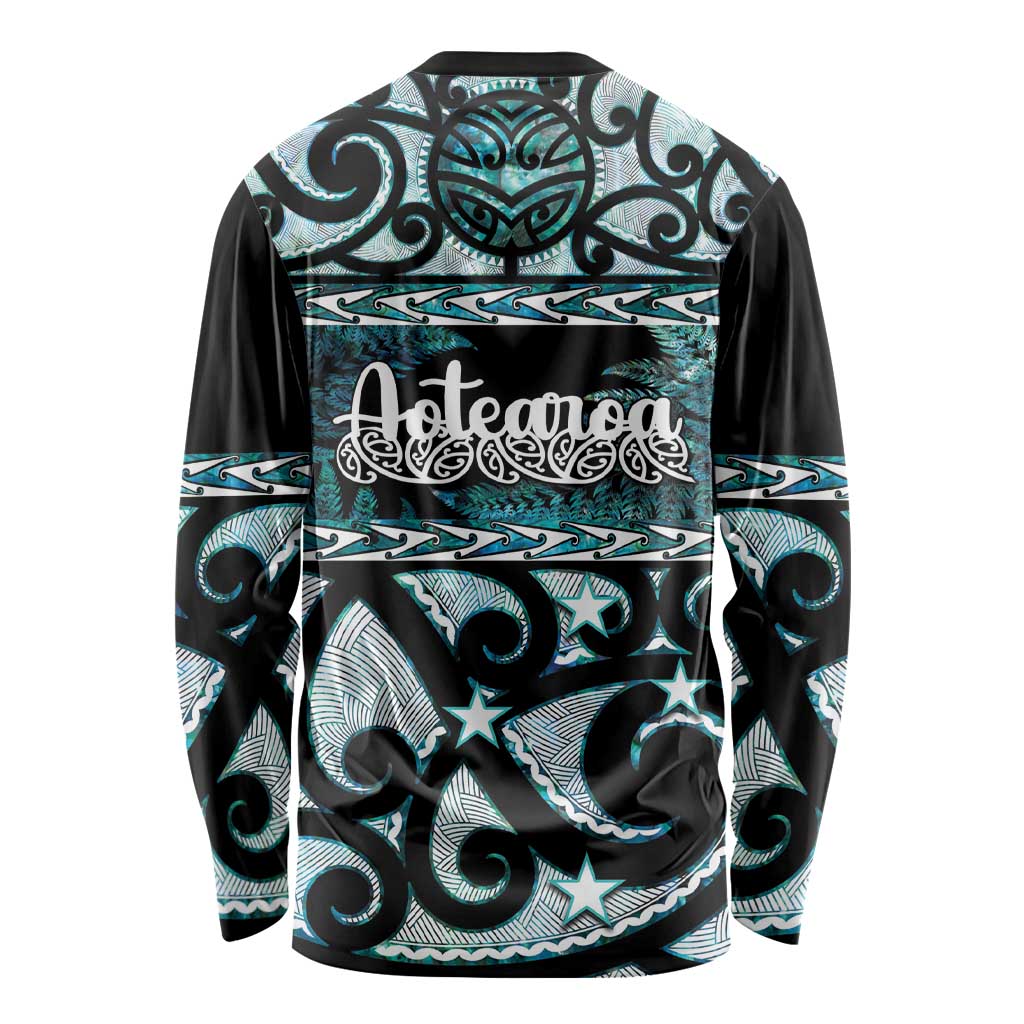 Kia Ora New Zealand Long Sleeve Shirt Aotearoa Proud Maori Paua Shell Silver Fern LT14 - Polynesian Pride