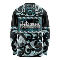 Kia Ora New Zealand Long Sleeve Shirt Aotearoa Proud Maori Paua Shell Silver Fern LT14 - Polynesian Pride