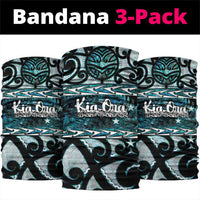 Kia Ora New Zealand Neck Gaiter Aotearoa Proud Maori Paua Shell Silver Fern LT14 package One Size: 25*50cm Black - Polynesian Pride