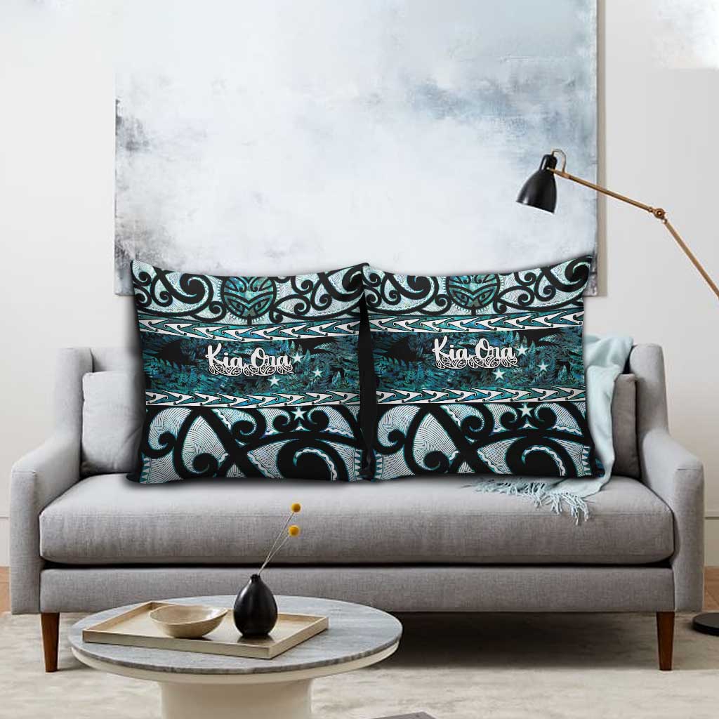 Kia Ora New Zealand Pillow Cover Aotearoa Proud Maori Paua Shell Silver Fern LT14 - Polynesian Pride