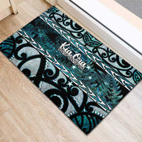 Kia Ora New Zealand Rubber Doormat Aotearoa Proud Maori Paua Shell Silver Fern LT14 - Polynesian Pride