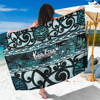 Kia Ora New Zealand Sarong Aotearoa Proud Maori Paua Shell Silver Fern LT14 One Size 44 x 66 inches Black - Polynesian Pride