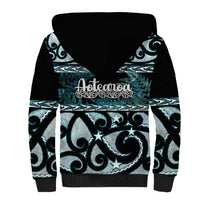 Kia Ora New Zealand Sherpa Hoodie Aotearoa Proud Maori Paua Shell Silver Fern - Polynesian Pride