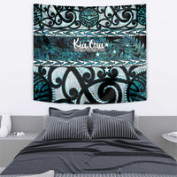 Kia Ora New Zealand Tapestry Aotearoa Proud Maori Paua Shell Silver Fern - Polynesian Pride
