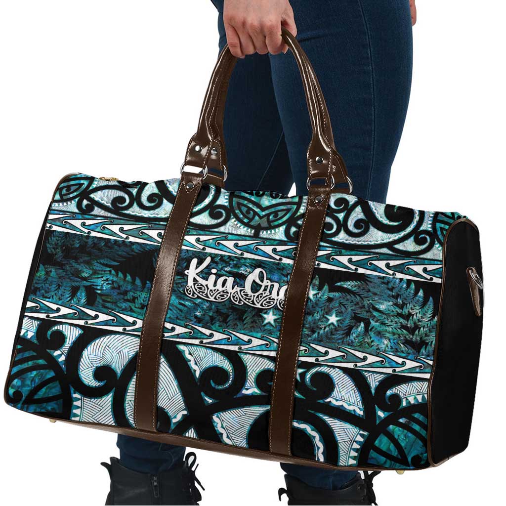 Kia Ora New Zealand Travel Bag Aotearoa Proud Maori Paua Shell Silver Fern - Polynesian Pride