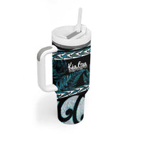 Kia Ora New Zealand Tumbler With Handle Aotearoa Proud Maori Paua Shell Silver Fern LT14 - Polynesian Pride