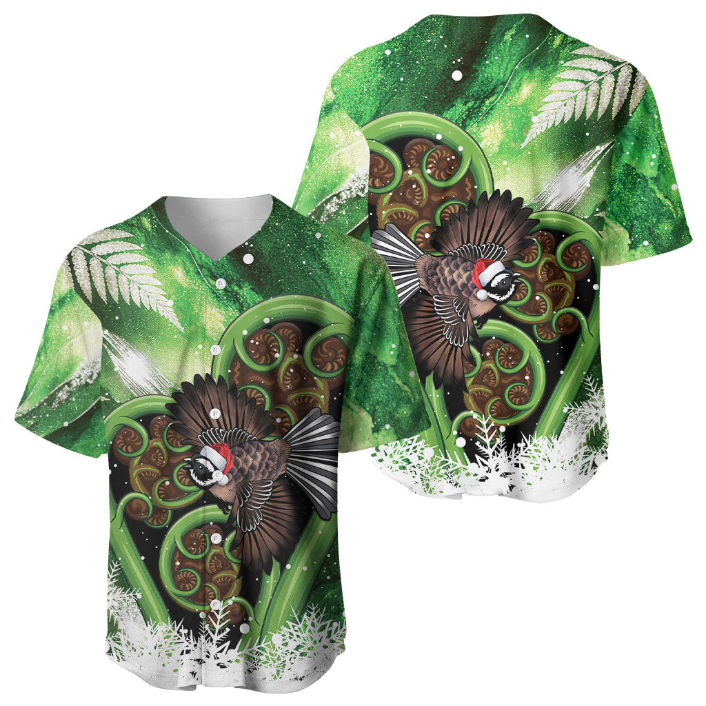 Piwakawaka New Zealand Christmas In July Baseball Jersey NZ Aroha Koru Fern Marble Vibes LT14 - Polynesian Pride