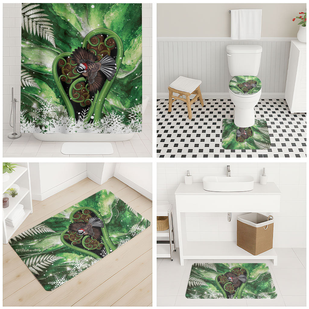 Piwakawaka New Zealand Christmas In July Bathroom Set NZ Aroha Koru Fern Marble Vibes LT14 - Polynesian Pride
