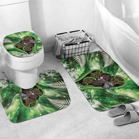 Piwakawaka New Zealand Christmas In July Bathroom Set NZ Aroha Koru Fern Marble Vibes LT14 Mat Set Only (3 pcs) One Size Green - Polynesian Pride