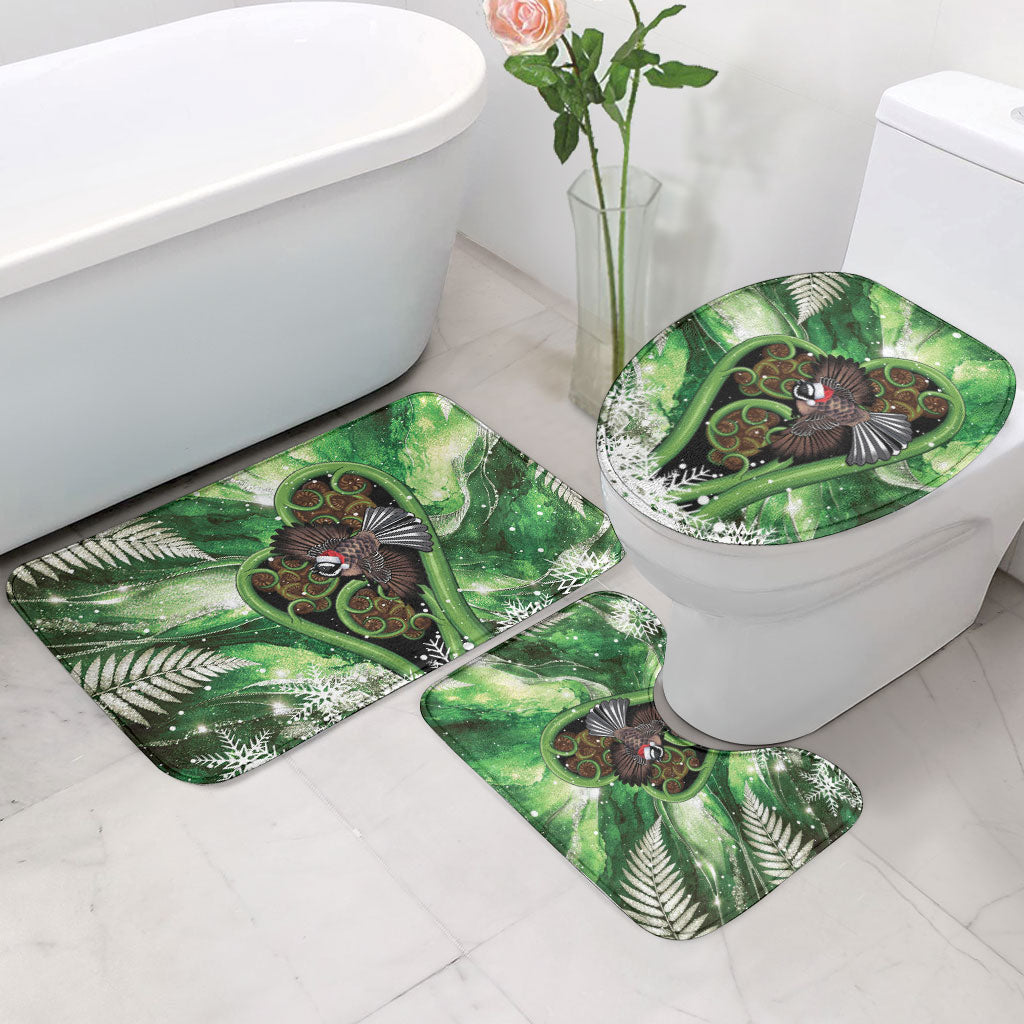 Piwakawaka New Zealand Christmas In July Bathroom Set NZ Aroha Koru Fern Marble Vibes LT14 - Polynesian Pride