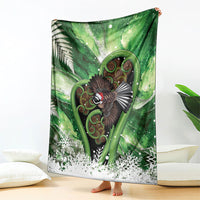 Piwakawaka New Zealand Christmas In July Blanket NZ Aroha Koru Fern Marble Vibes LT14 - Polynesian Pride