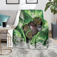 Piwakawaka New Zealand Christmas In July Blanket NZ Aroha Koru Fern Marble Vibes LT14 - Polynesian Pride