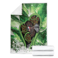 Piwakawaka New Zealand Christmas In July Blanket NZ Aroha Koru Fern Marble Vibes LT14 - Polynesian Pride