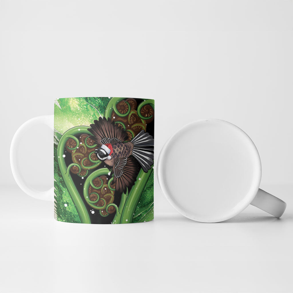Piwakawaka New Zealand Christmas In July Ceramic Mug NZ Aroha Koru Fern Marble Vibes LT14 - Polynesian Pride
