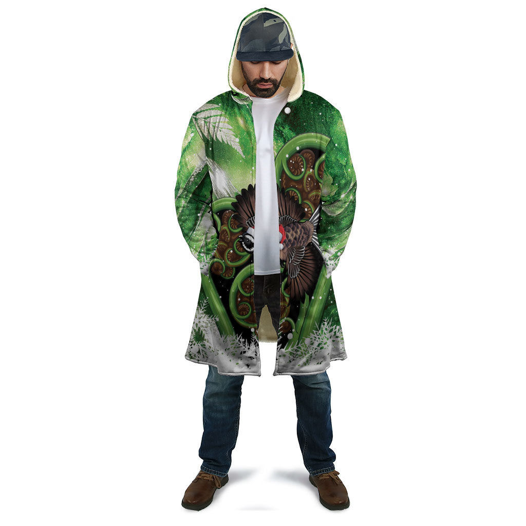Piwakawaka New Zealand Christmas In July Cloak NZ Aroha Koru Fern Marble Vibes LT14 - Polynesian Pride
