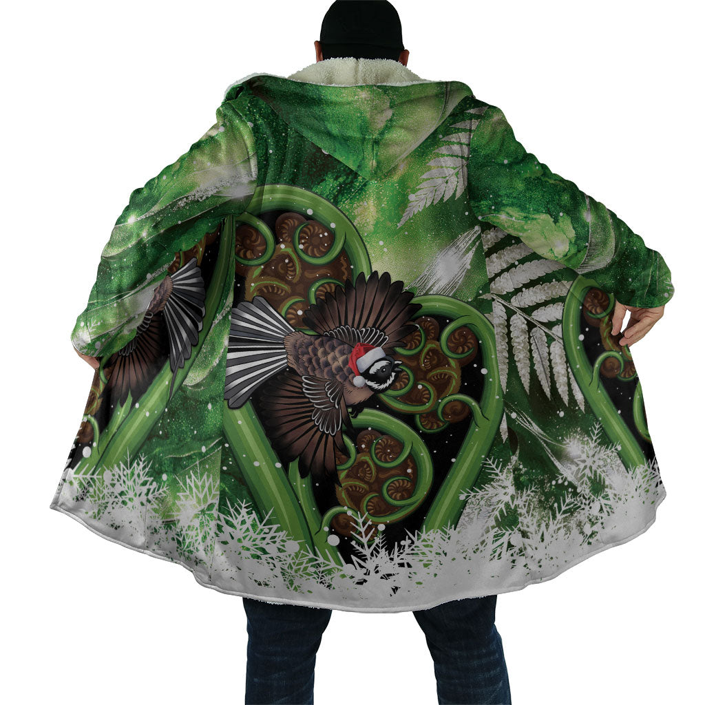 Piwakawaka New Zealand Christmas In July Cloak NZ Aroha Koru Fern Marble Vibes LT14 - Polynesian Pride