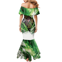 Piwakawaka New Zealand Christmas In July Family Matching Mermaid Dress and Hawaiian Shirt NZ Aroha Koru Fern Marble Vibes LT14 - Polynesian Pride
