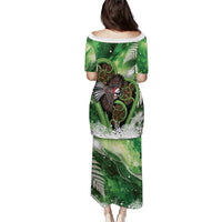 Piwakawaka New Zealand Christmas In July Family Matching Puletasi and Hawaiian Shirt NZ Aroha Koru Fern Marble Vibes LT14 - Polynesian Pride
