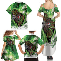 Piwakawaka New Zealand Christmas In July Family Matching Summer Maxi Dress and Hawaiian Shirt NZ Aroha Koru Fern Marble Vibes LT14 - Polynesian Pride