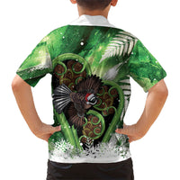 Piwakawaka New Zealand Christmas In July Kid Hawaiian Shirt NZ Aroha Koru Fern Marble Vibes LT14 - Polynesian Pride