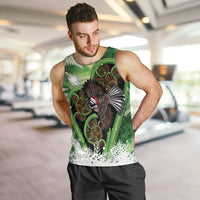 Piwakawaka New Zealand Christmas In July Men Tank Top NZ Aroha Koru Fern Marble Vibes LT14 Green - Polynesian Pride