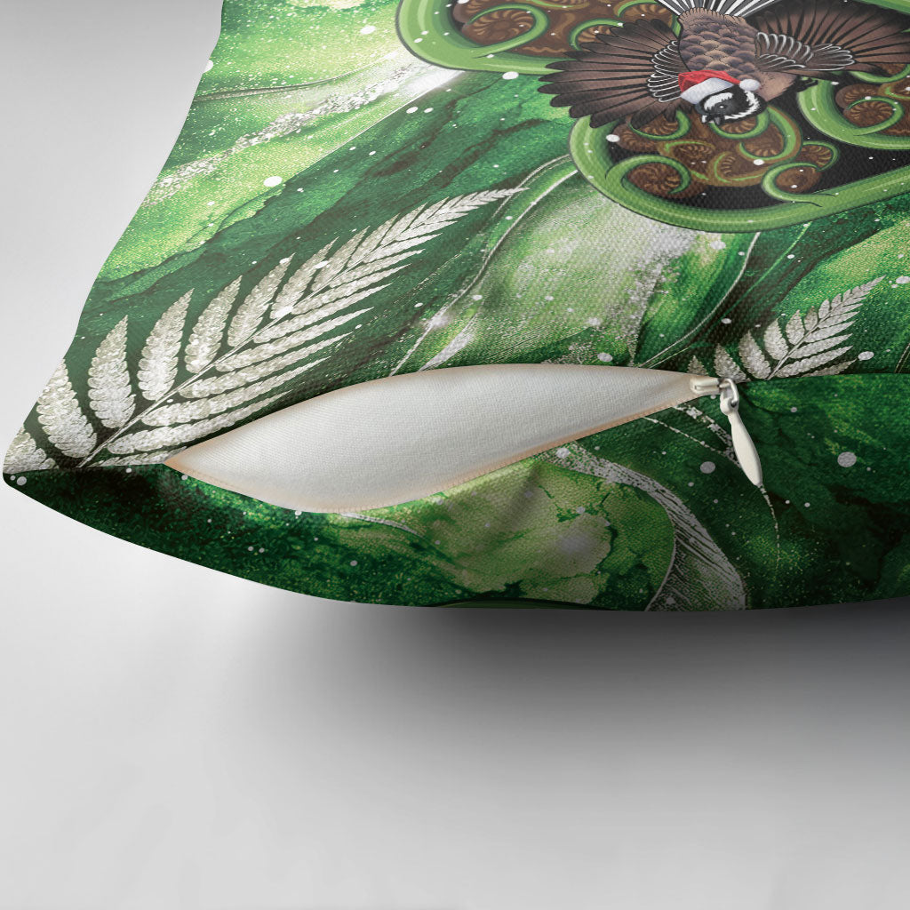 Piwakawaka New Zealand Christmas In July Pillow Cover NZ Aroha Koru Fern Marble Vibes LT14 - Polynesian Pride
