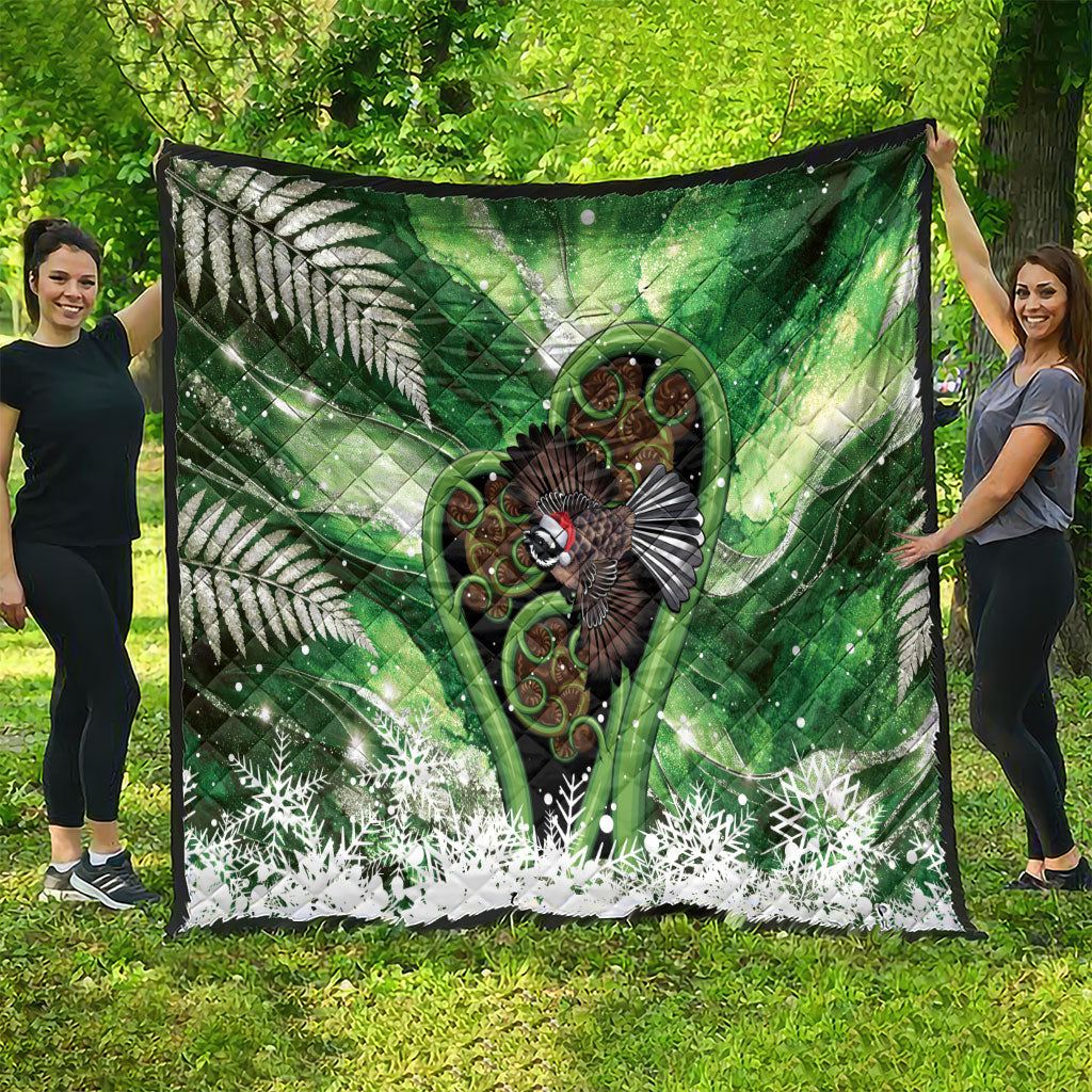 Piwakawaka New Zealand Christmas In July Quilt NZ Aroha Koru Fern Marble Vibes LT14 - Polynesian Pride