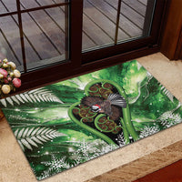 Piwakawaka New Zealand Christmas In July Rubber Doormat NZ Aroha Koru Fern Marble Vibes LT14 - Polynesian Pride