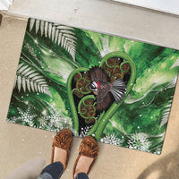 Piwakawaka New Zealand Christmas In July Rubber Doormat NZ Aroha Koru Fern Marble Vibes LT14 - Polynesian Pride