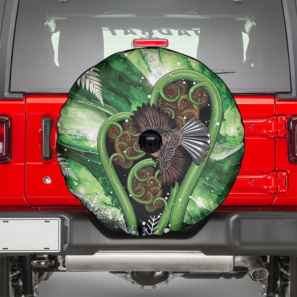 Piwakawaka New Zealand Christmas In July Spare Tire Cover NZ Aroha Koru Fern Marble Vibes LT14 - Polynesian Pride