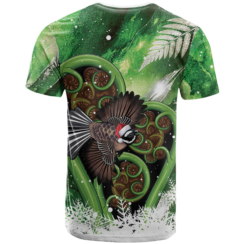 Piwakawaka New Zealand Christmas In July T Shirt NZ Aroha Koru Fern Marble Vibes LT14 - Polynesian Pride