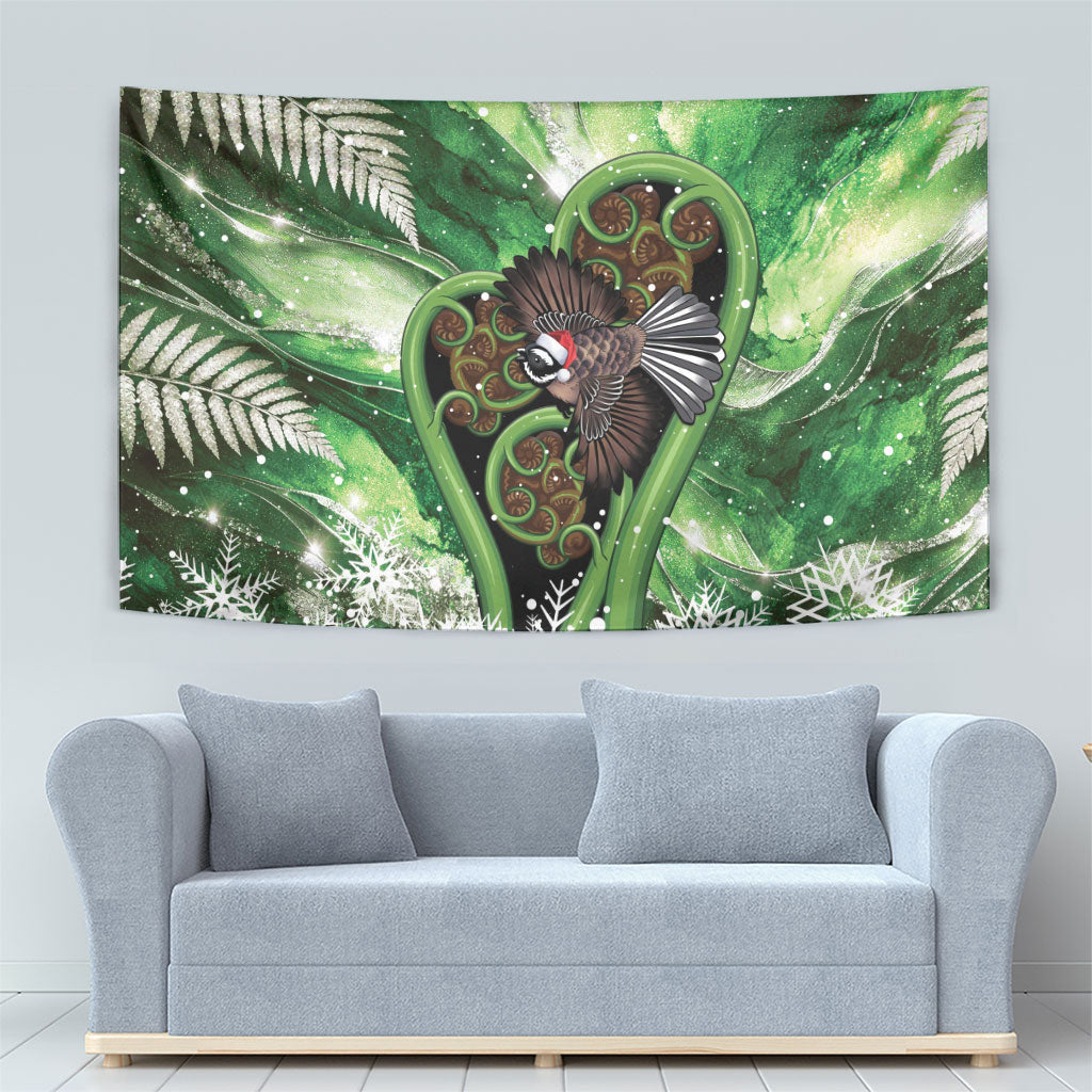 Piwakawaka New Zealand Christmas In July Tapestry NZ Aroha Koru Fern Marble Vibes LT14 - Polynesian Pride
